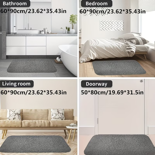 1pc Thickened Ultra-Fine Fiber Plush Soft Comfortable Bathroom Rug, Absorbent Non-Slip Mat for Bedroom Living Room